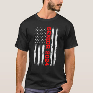 Camiseta Senior 2024 American Flag USA Graduation Class of