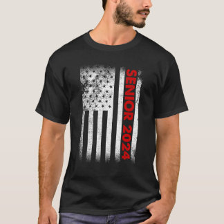 Camiseta Senior 2024 American Flag USA Graduation Class of
