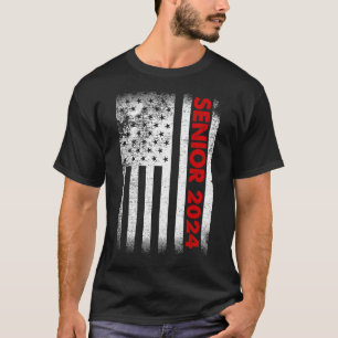 Camiseta Senior 2024 American Flag USA Graduation Class of