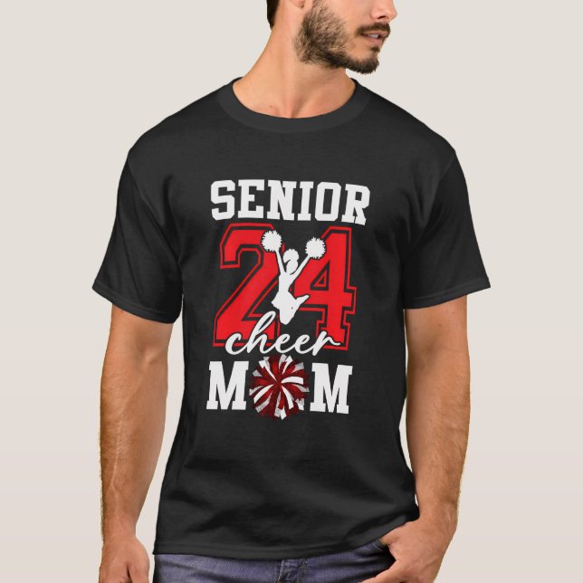 Camiseta Senior 2024 Cheer Mom Orgullosa Mamá De Clase 2024 (Anverso)