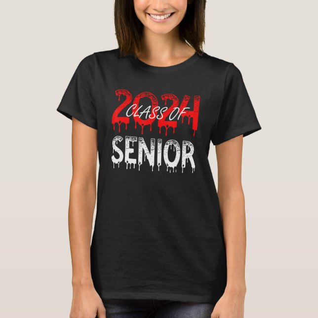 Camiseta Senior 2024 CLASS OF 2024 Graduation or First Day  (Anverso)