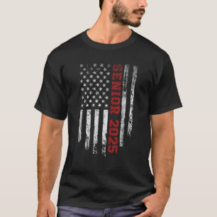 Camiseta Senior 2025 American Flag USA Graduation Class of