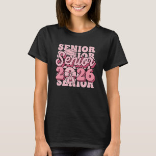 Camiseta Senior 2026 Clase de 2026 Coquette Lazo Rosa Gradu