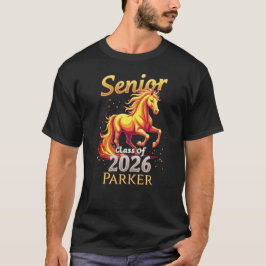 Camiseta Senior 2026 Class Graduate Fire Horse Personalized