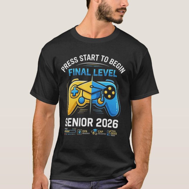 Camiseta Senior 2026 Graduation-  Gamer Grad 2026  (Anverso)