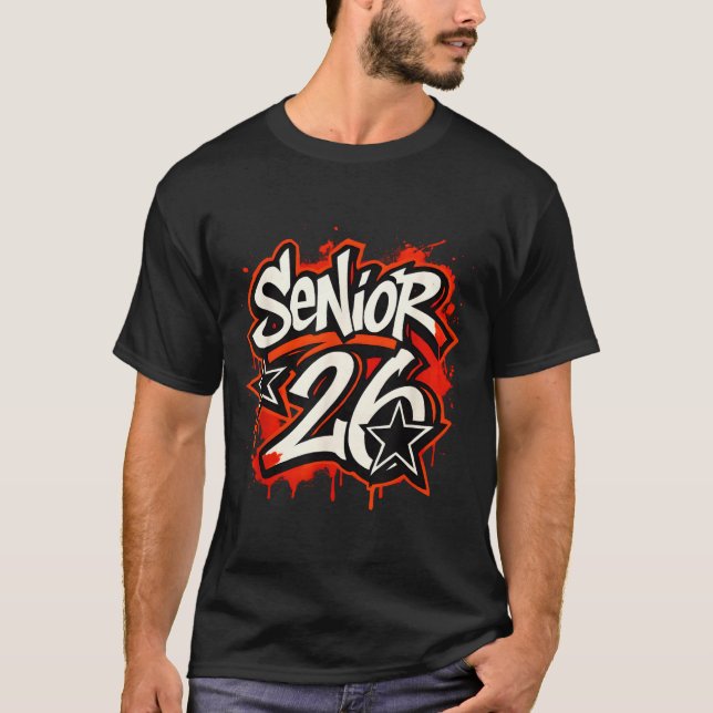 Camiseta Senior 2026 Graffiti Drip Style Graduation Graphic (Anverso)