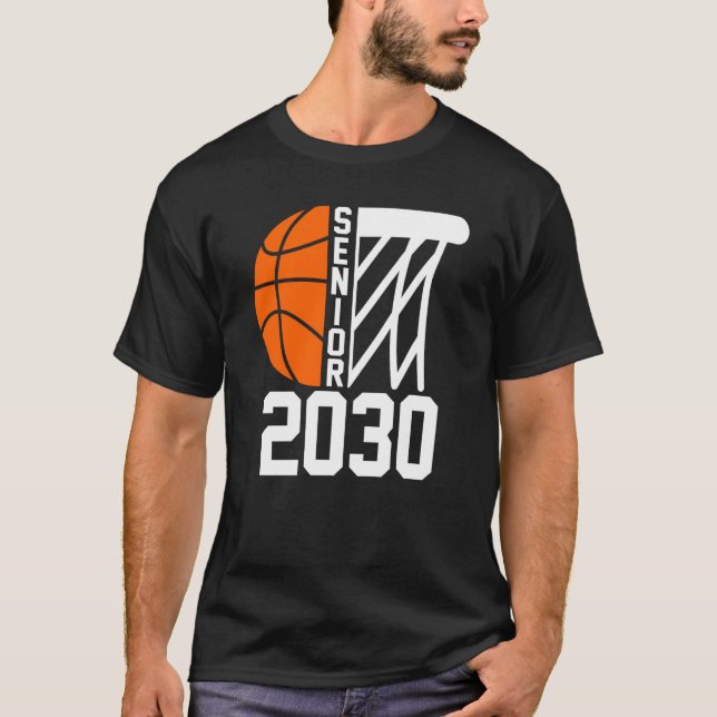 Camiseta Senior 2030 Class of 2030 Graduation Basketball Pl (Anverso)