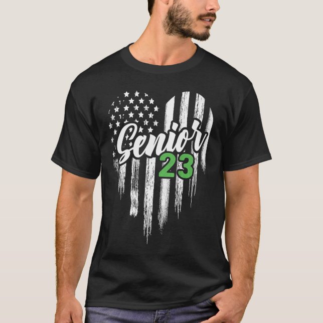 Camiseta Senior 23 2023 Graduado Bandera Americana H (Anverso)