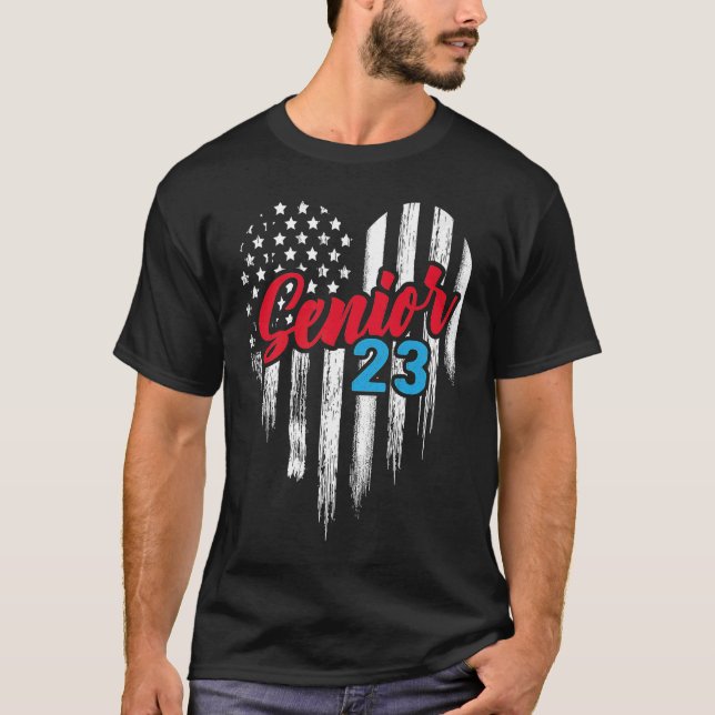 Camiseta Senior 23 2023 Graduado Bandera Americana H (Anverso)