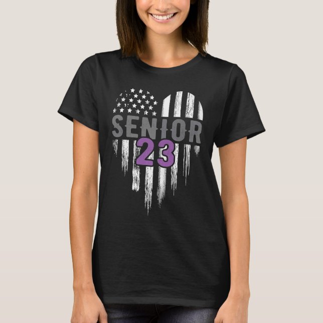Camiseta Senior 23 2023 Graduado Bandera Americana H (Anverso)