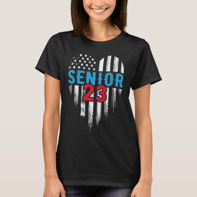 Camiseta Senior 23 2023 Graduado Bandera Americana H (Anverso)