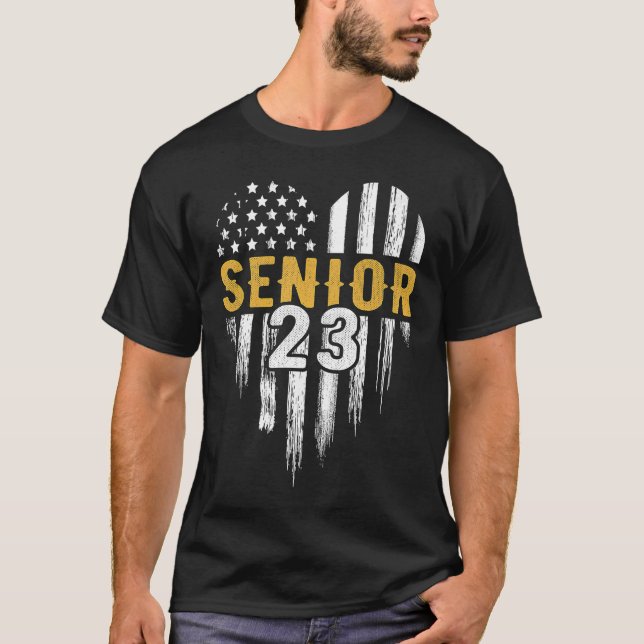 Camiseta Senior 23 2023 Graduado Bandera Americana H (Anverso)