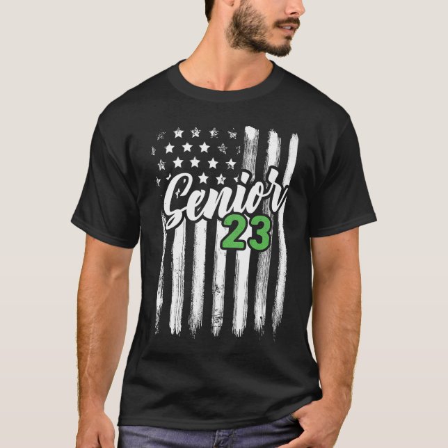Camiseta Senior 23 2023 Graduado Bandera Americana U (Anverso)