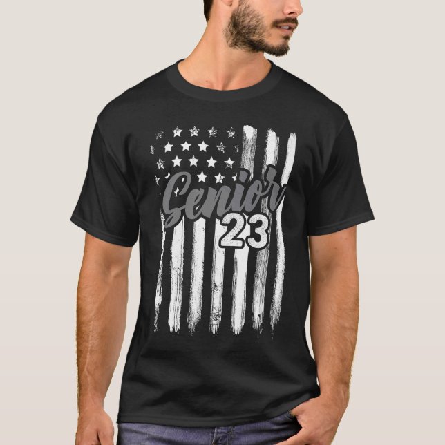 Camiseta Senior 23 2023 Graduado Bandera Americana U (Anverso)