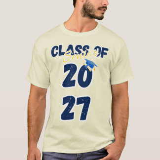 Camiseta Senior Class of 2027 Graduation Retro Typography