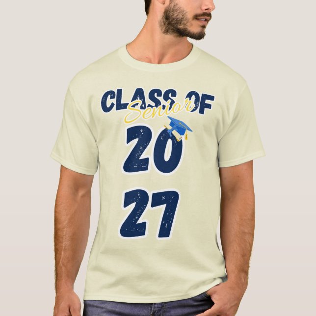 Camiseta Senior Class of 2027 Graduation Retro Typography (Anverso)