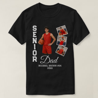 Camiseta Senior Dad Custom Photo Collage Name Number Year