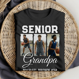Camiseta Senior Grandpa Basketball Photo Collage Custom