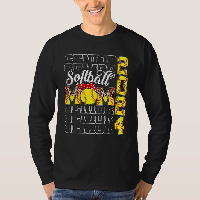 Camiseta Senior Mom 2024 Softball Class Of 2024  Graduation (Anverso)