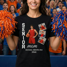 Camiseta Senior Mom Custom Photo Collage Name Number Year