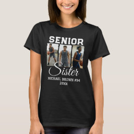 Camiseta Senior Sister Basketball Photo Collage Custom Name