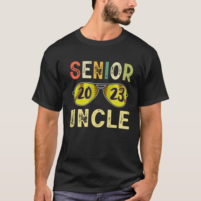 Camiseta Senior Uncle 2023 Uncle Proud Softball Senior Grad (Anverso)