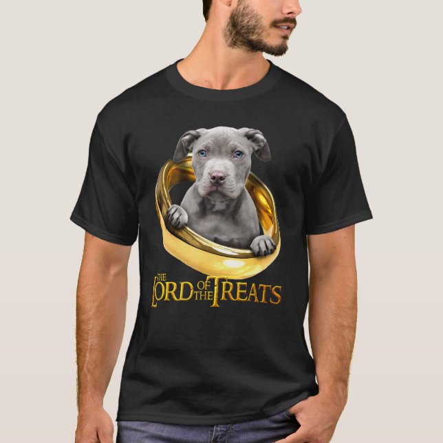 Camiseta Señor De Los Mimos Cachorro Pitbull Gris (Anverso)