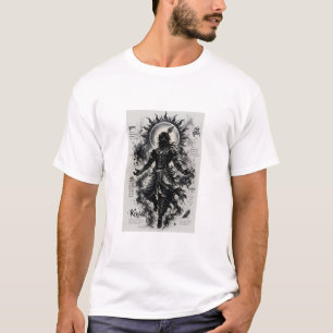 Camiseta Señor Divino Krishna Silueta Oscura Arte Grunge
