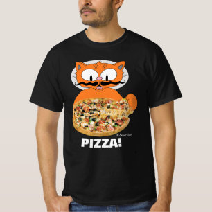 Camiseta ¡Señor Gato Bigote de Dibujos Animados Gato Pizza!