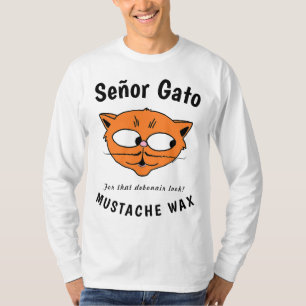 Camiseta Señor Gato™ Cera de bigote Gracioso Personaliza