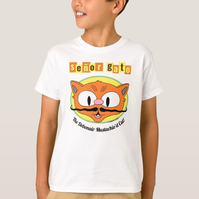 Camiseta ¡Señor Gato™ El Gato De Mustaquio De Debonair! (Anverso)