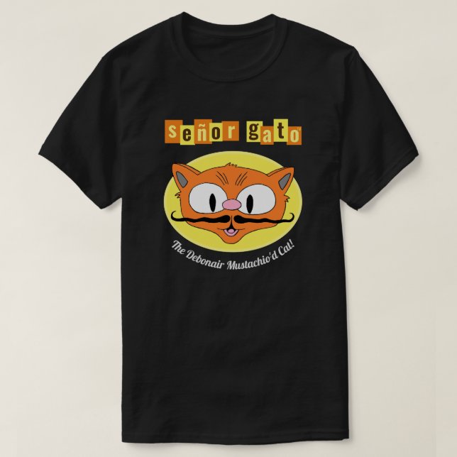 Camiseta ¡Señor Gato™ El Gato De Mustaquio De Debonair! Per (Diseño del anverso)