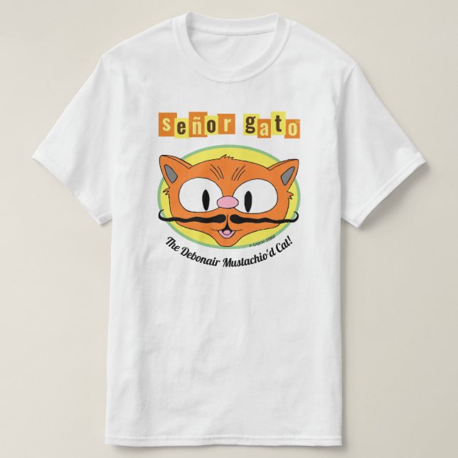 Camiseta Señor Gato™ El Gato Debonair Mustachio! (Diseño del anverso)