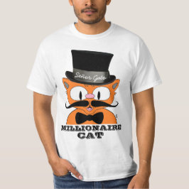 Camiseta Señor Gato Millonario Gato Bigote con Corbatín