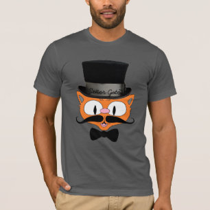 Camiseta Señor Gato™ Personalizado Gato Mustache con som