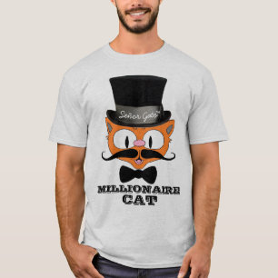 Camiseta Señor Gato Personalizado Millionaire Mustache