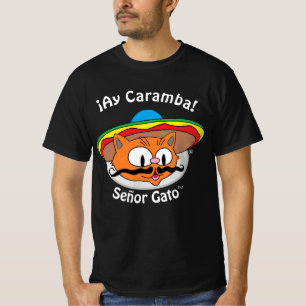 Camiseta ¡Señor Gato™ Personalizado Mustache Cat Ay Caramba