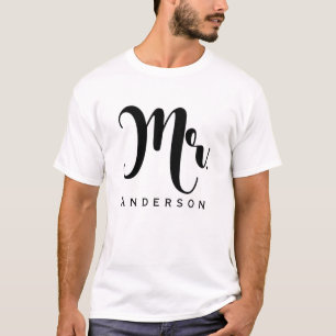 Camiseta SEÑOR Groom Letra Moderna de Moda para la Boda