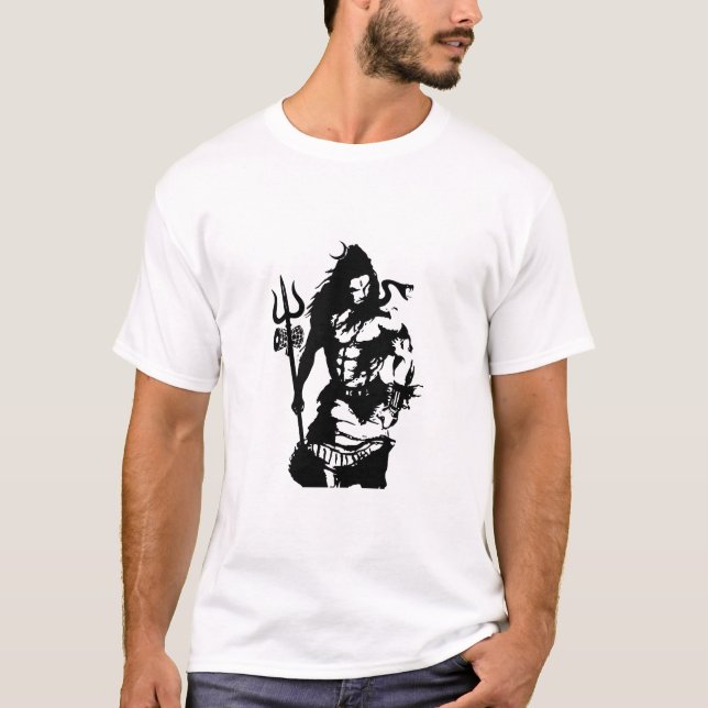 Camiseta Señor Shiva Art Angry Trishul (Anverso)