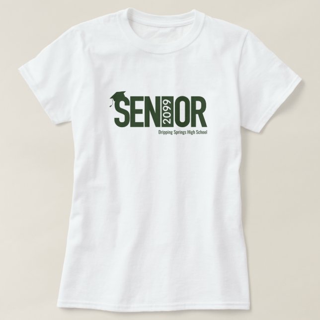 Camiseta Senor verde del bosque con tapón de graduación (Diseño del anverso)