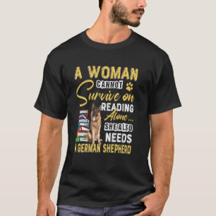 Camiseta Señora adicta a los libros Pastor alemán alemán li