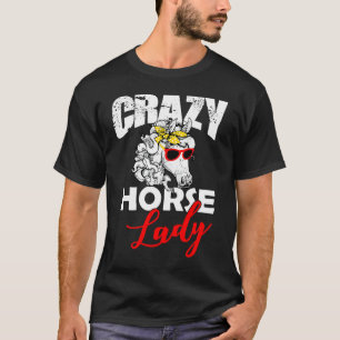 Camiseta Señora caballo loco a caballo Ecuestre para