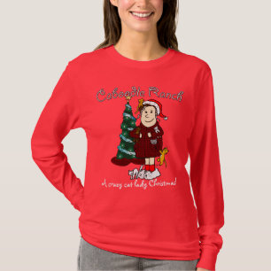 Camiseta 'Señora Christmas' loco del gato