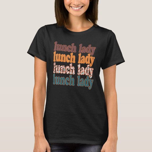 Camiseta Señora de almuerzo enseñando leopardo retro (Anverso)