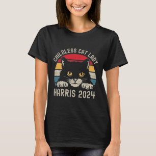 Camiseta Señora De Gato Sin Hijos Para Kamala Harris 2024 R
