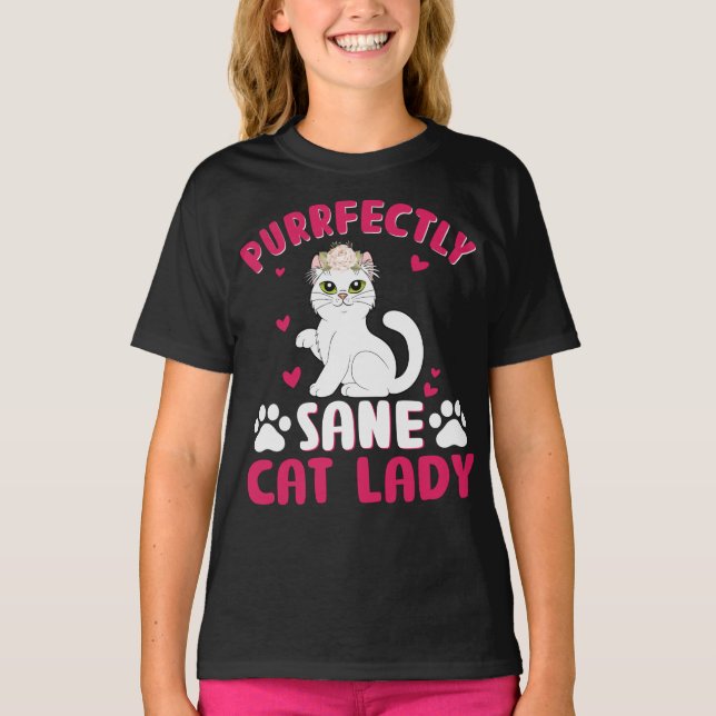 Camiseta señora de gatos perfectamente cuerda (Anverso)