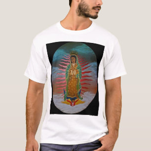 Camiseta Señora de Guadalupe (tinte azul) con la frontera