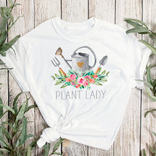 Camiseta Señora de las Plantas Boho Acuarela Humor Chic Jar