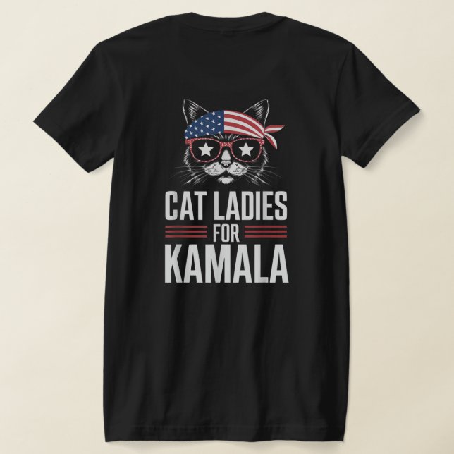 Camiseta Señora del gato sin hijos para Kamala 2024 (Distribución Reverso )