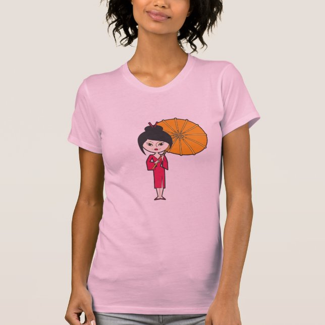 Camiseta Señora del geisha del dibujo animado (Anverso)